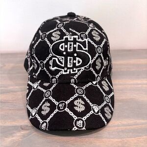 Koskash Headwear Black Bling Dollar Signs, Money, Las Vegas Nevada Cap Hat 48 cm